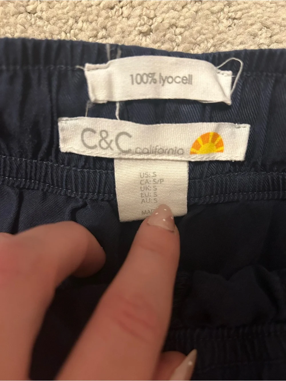 C&C California Navy Tie-Front Shorts